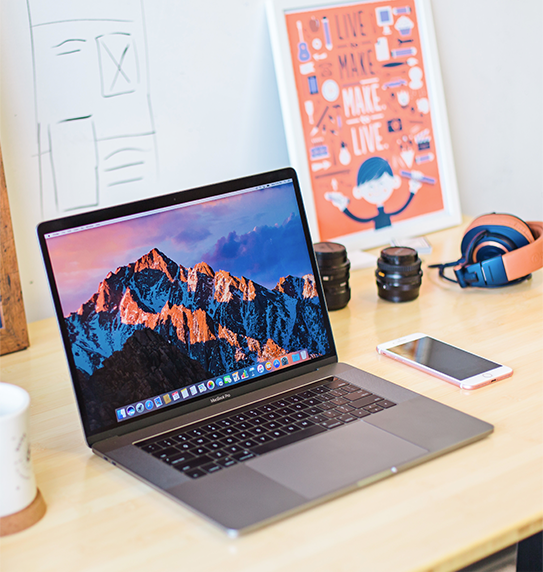 Laptop on desk
